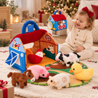 Fold-Out Plush Farm Playset with Sound Animals