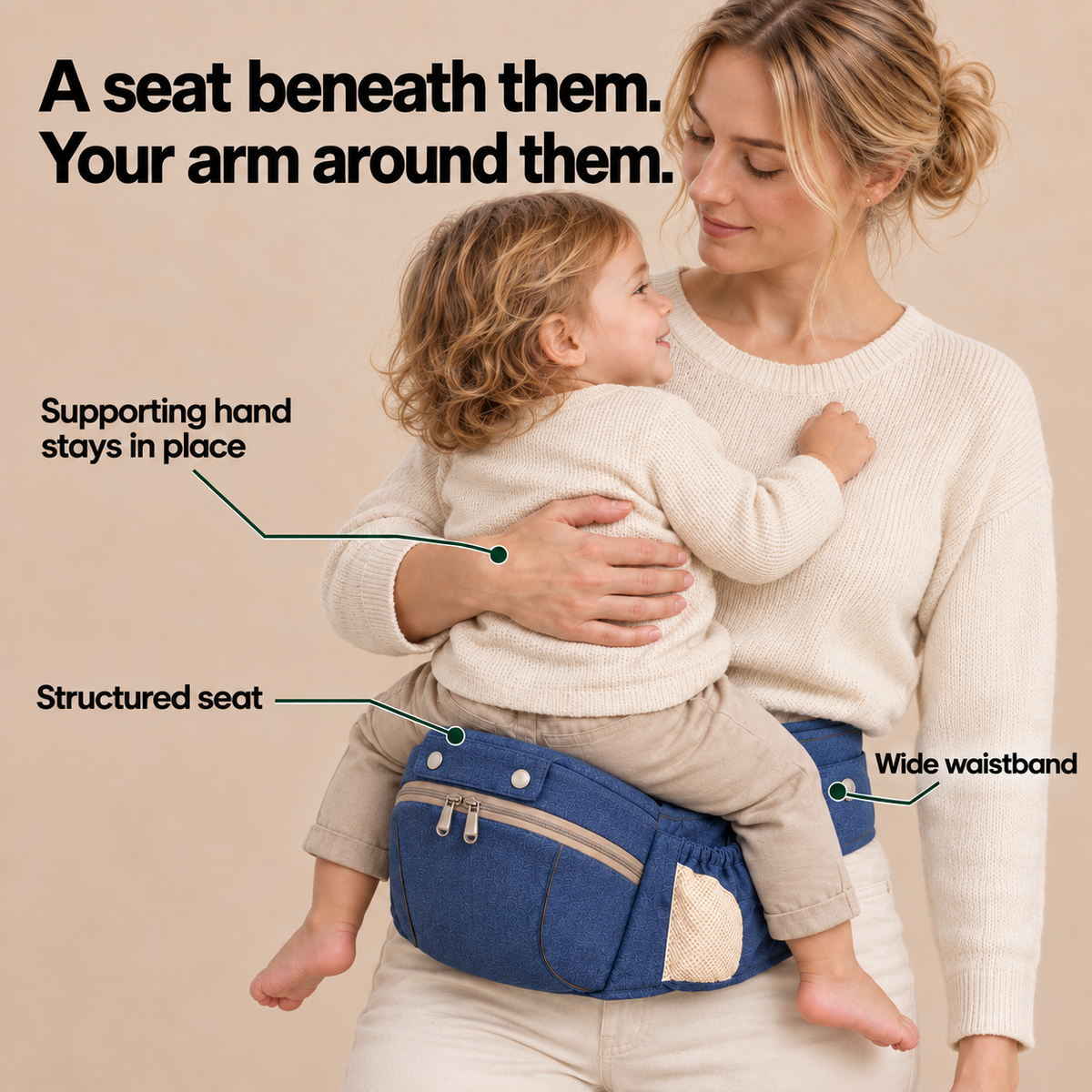 2-in-1 hip seat baby carrier