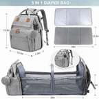 Foldable changing backpack with travel cot