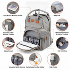 Foldable changing backpack with travel cot