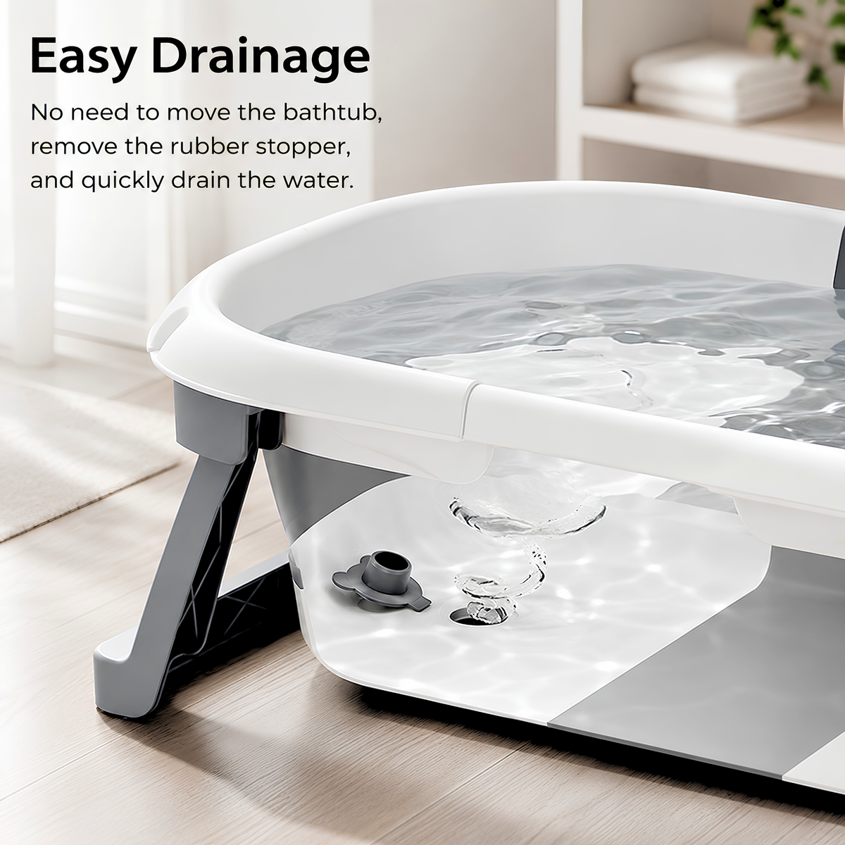 Foldable baby bath with digital thermometer