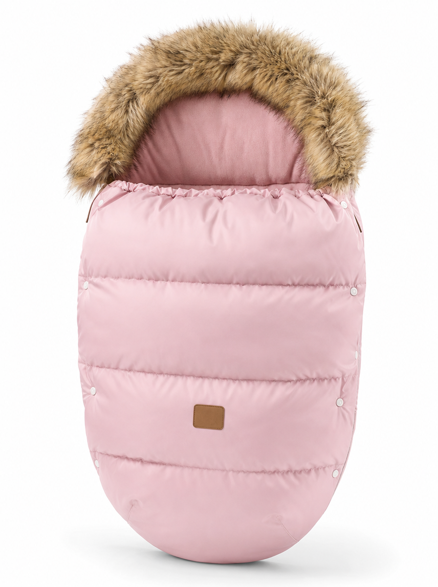 Light Pink quilted pram footmuff