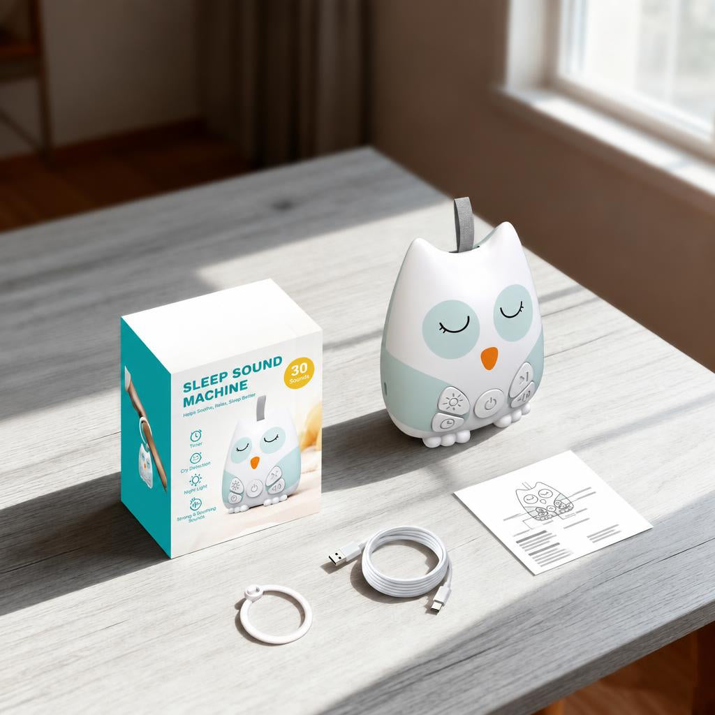 Owl white noise machine with night light