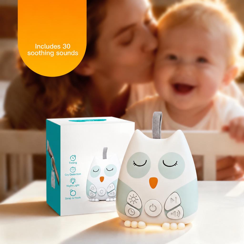Owl white noise machine with night light