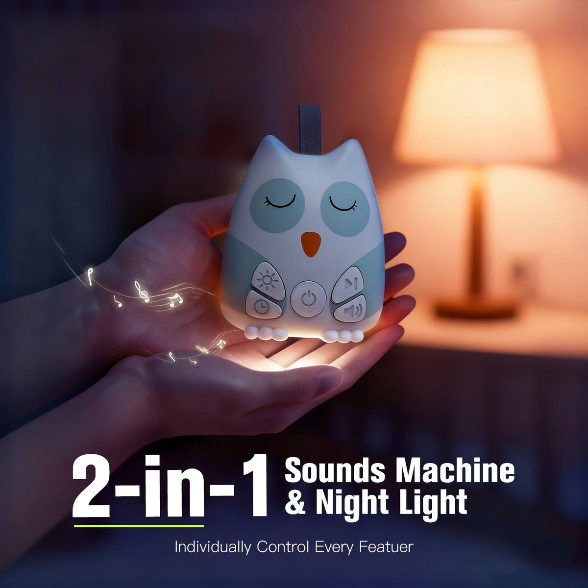 Owl white noise machine with night light