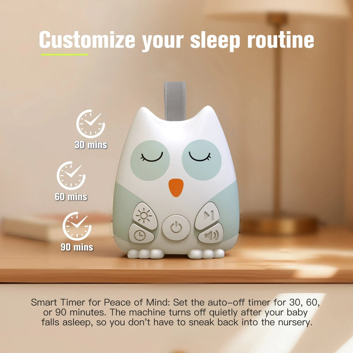 Owl white noise machine with night light