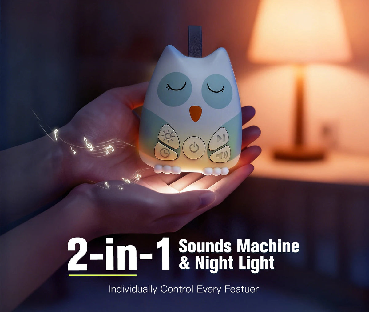 Owl white noise machine with night light