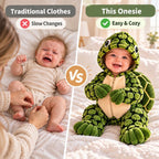 Plush Turtle Hooded Baby Romper