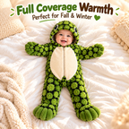 Plush Turtle Hooded Baby Romper