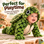 Plush Turtle Hooded Baby Romper