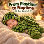 Plush Turtle Hooded Baby Romper