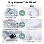 Adjustable nursing pillow with safety fence