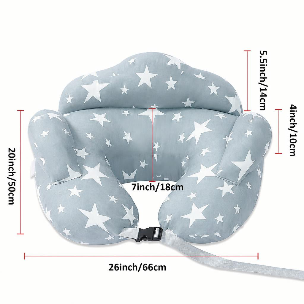 Adjustable nursing pillow with safety fence