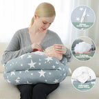 Adjustable nursing pillow with safety fence