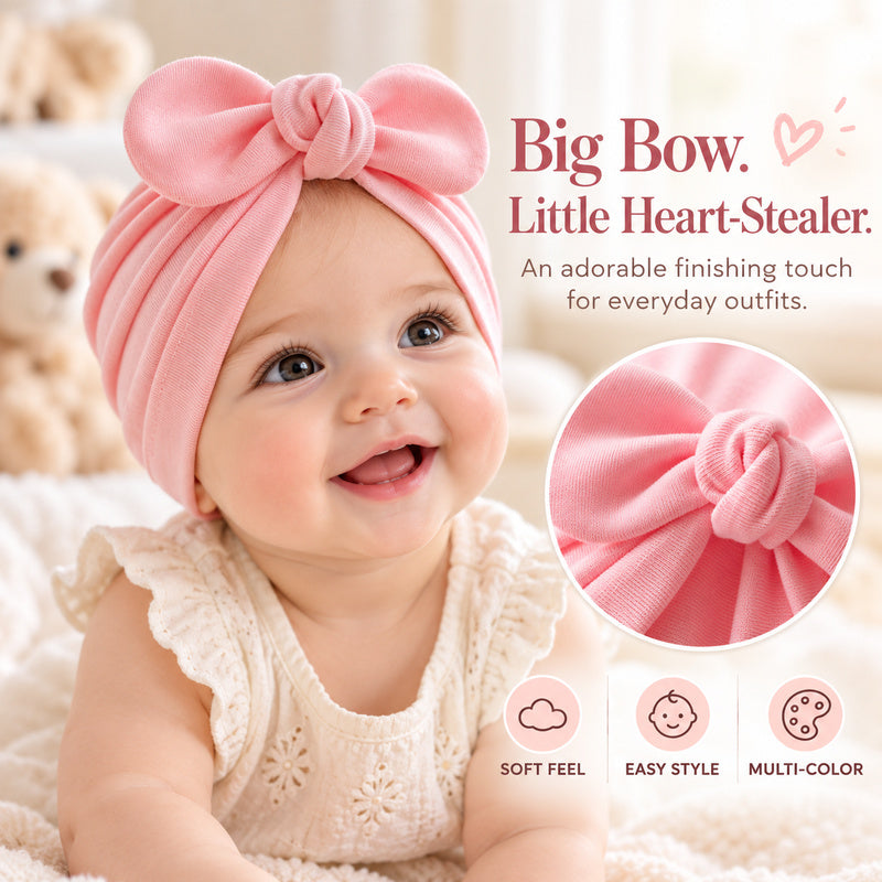Baby bow turban hat image 1