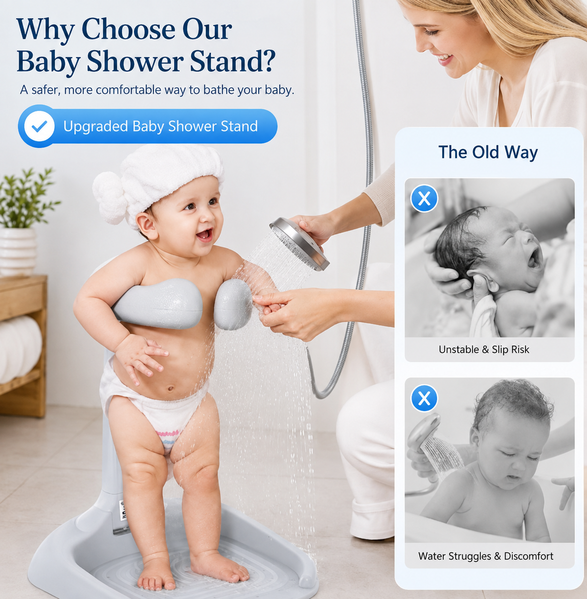 Adjustable Foldable Baby Bath Support Stand
