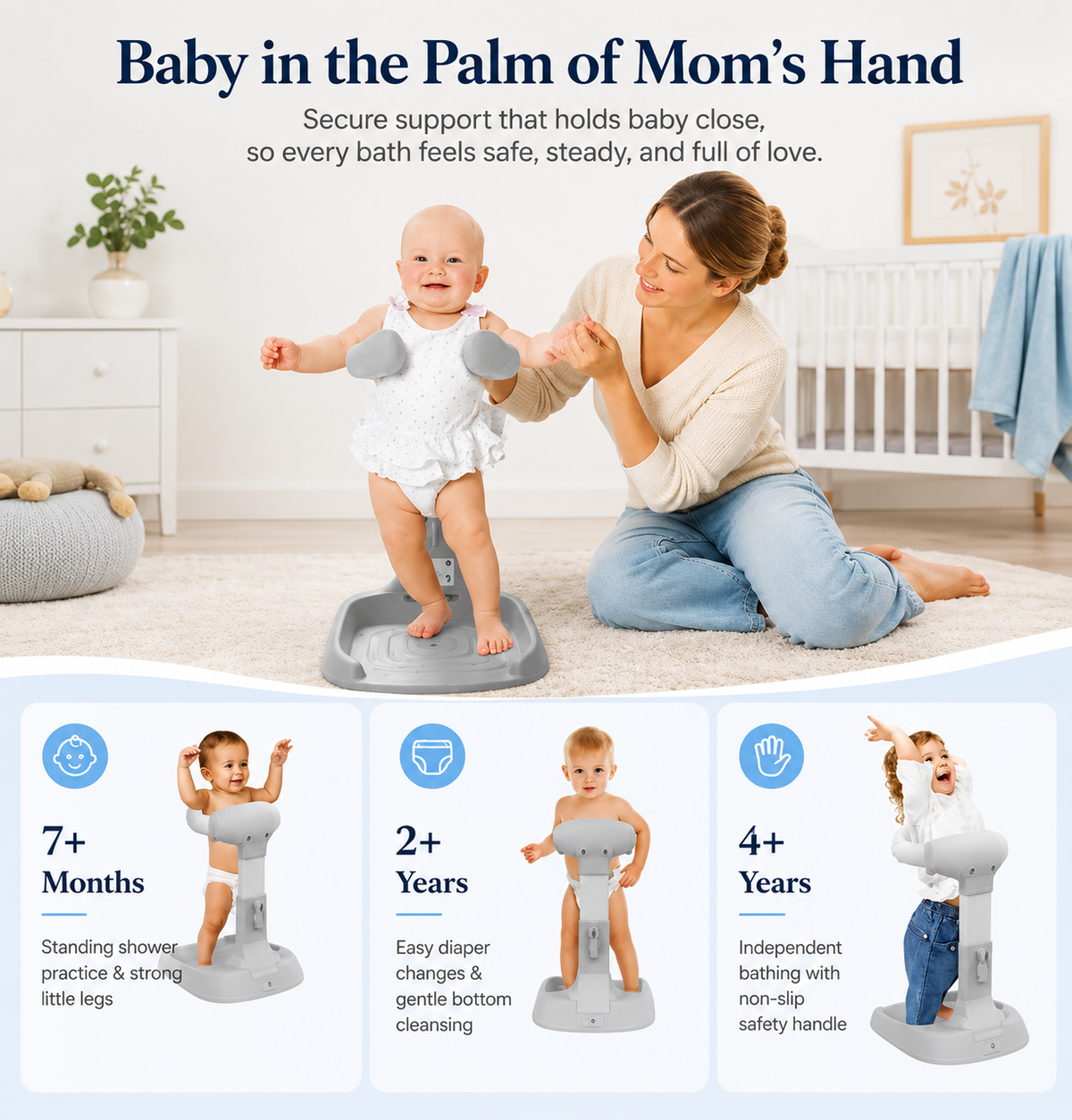Adjustable Foldable Baby Bath Support Stand