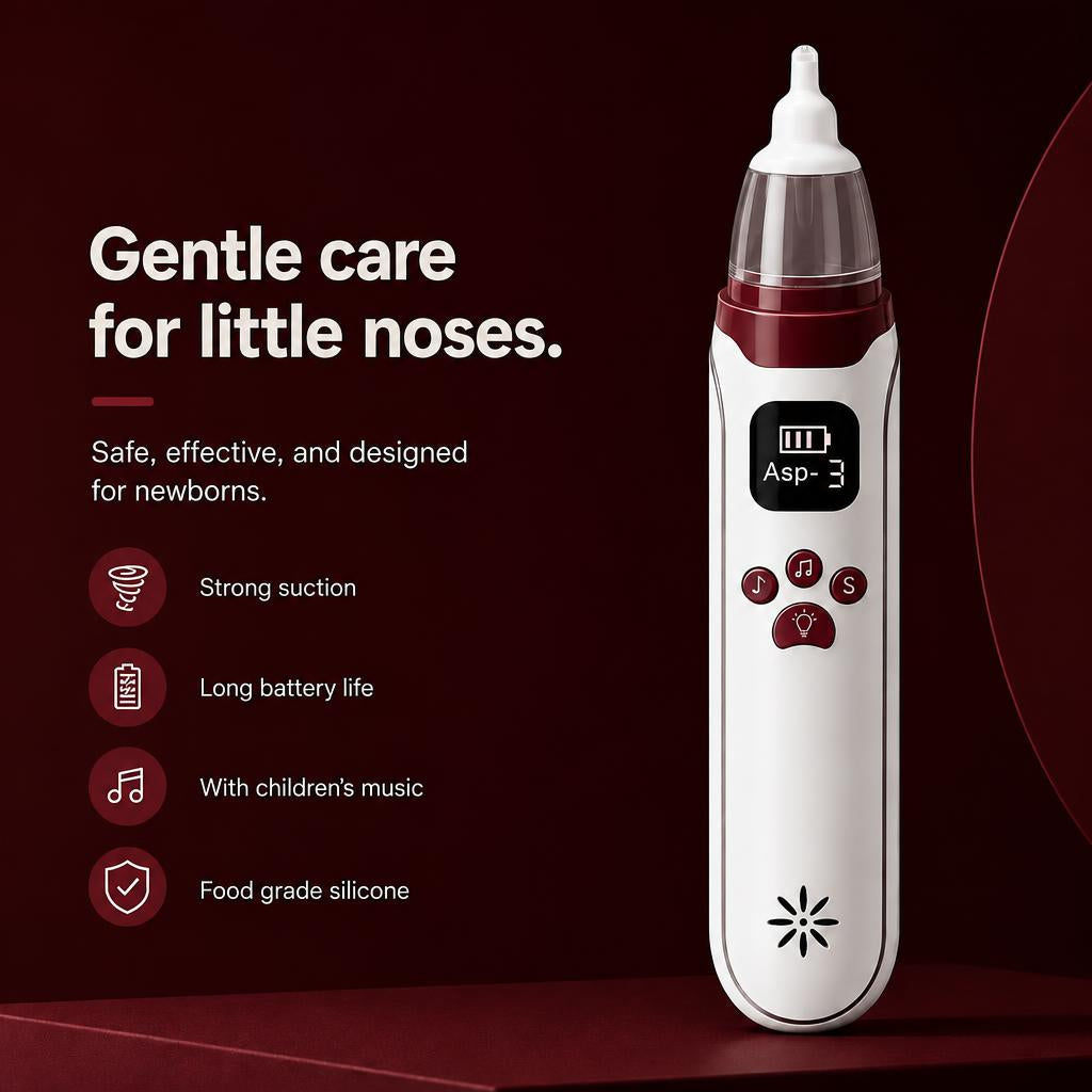 Electric baby nasal aspirator, gentle care for little noses