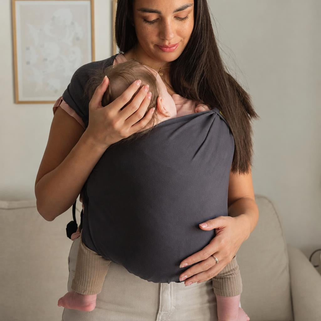 Soft stretch baby wrap carrier with buckle
