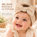 Stretchy Ribbed Bow Knot Baby Headband