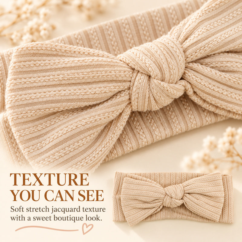 Stretchy Ribbed Bow Knot Baby Headband
