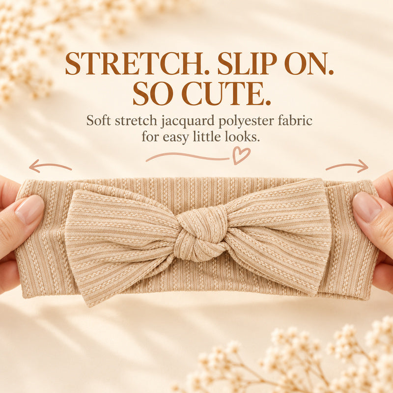Stretchy Ribbed Bow Knot Baby Headband