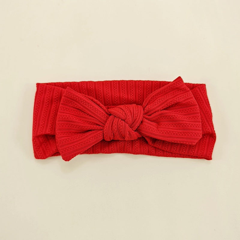 Stretchy Ribbed Bow Knot Baby Headband