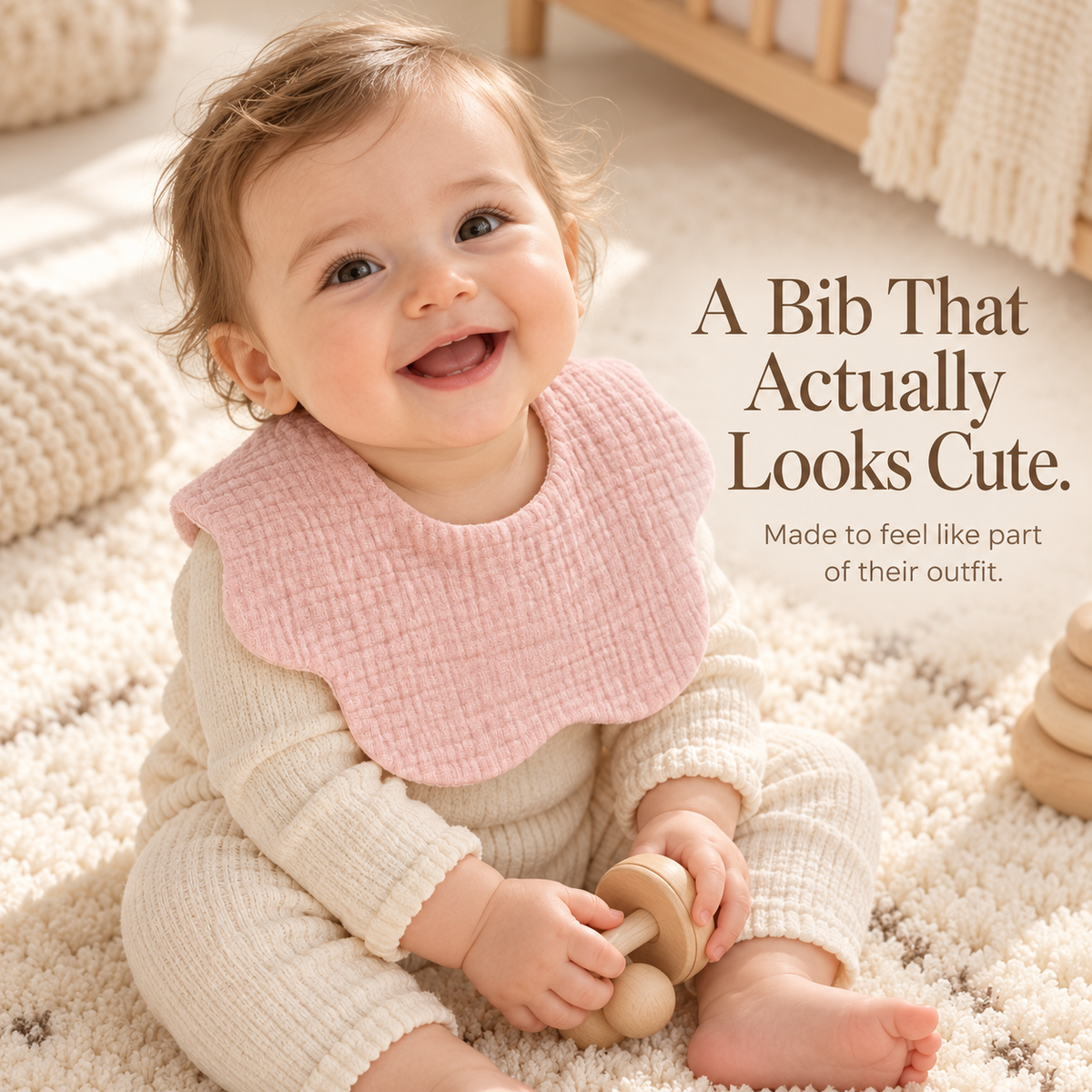 6-Layer Cotton Gauze Petal Baby Bib - image 1