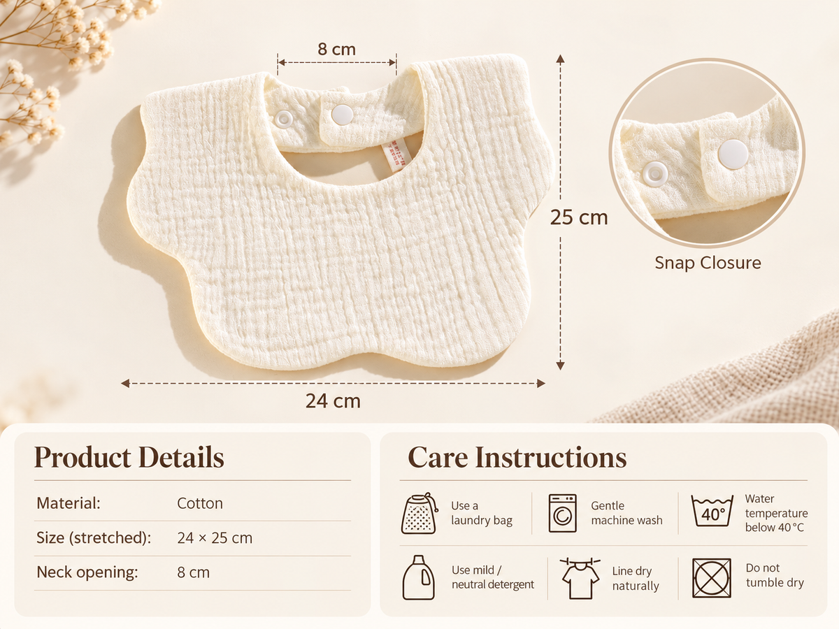 6-Layer Cotton Gauze Petal Baby Bib - image 3