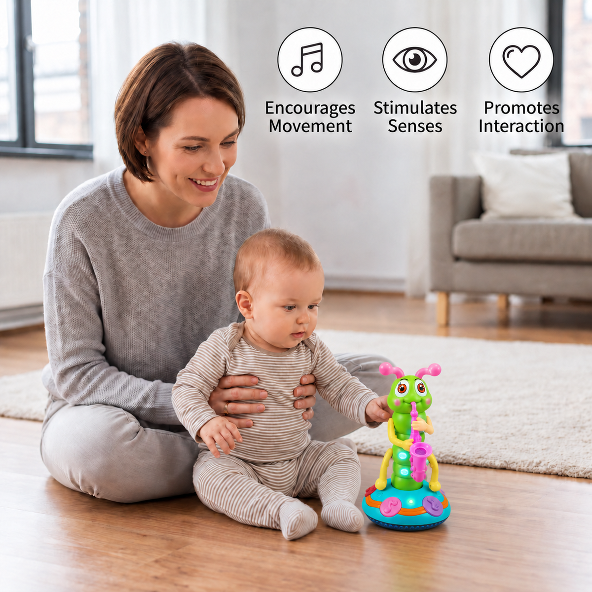 Light-Up Saxophone Caterpillar Toy