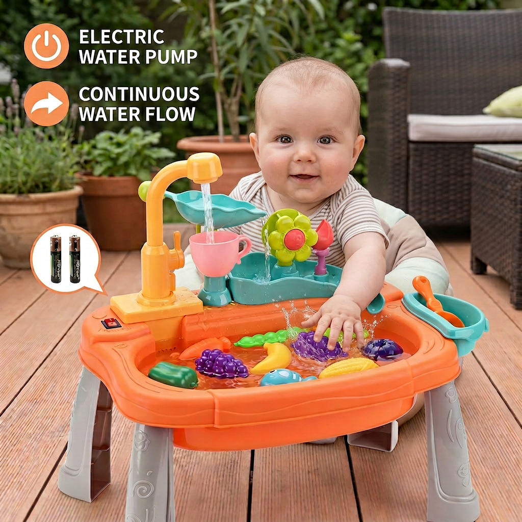 Elevated Kids Kitchen Sink Water Playset - main-3
