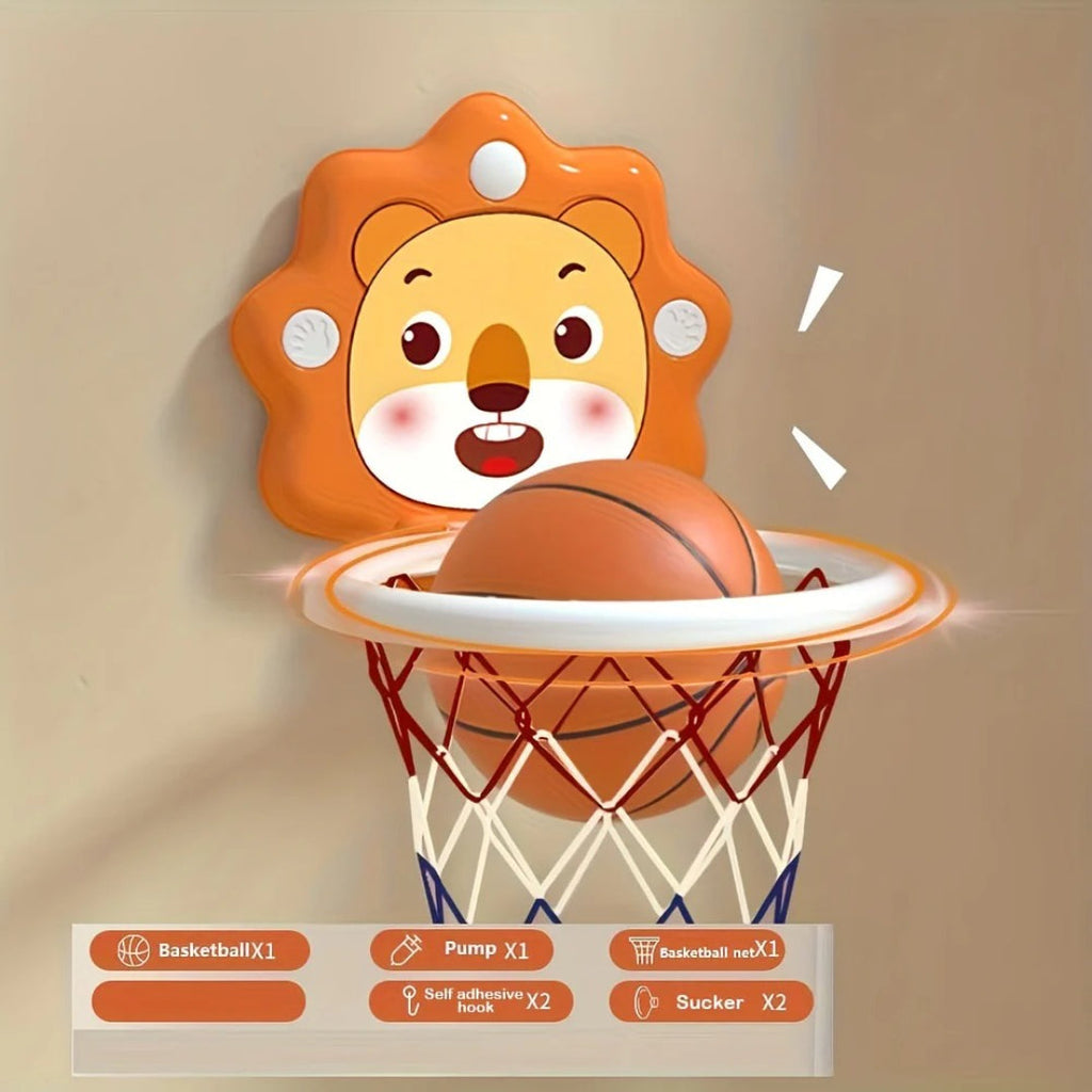 Basketball hoop wall playset with mini balls