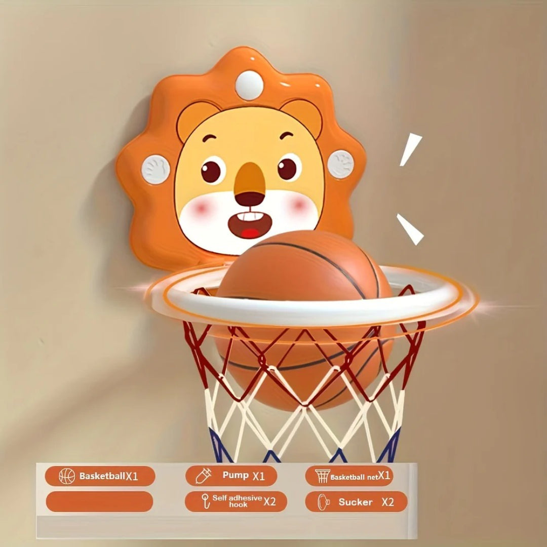Basketball hoop wall playset with mini balls