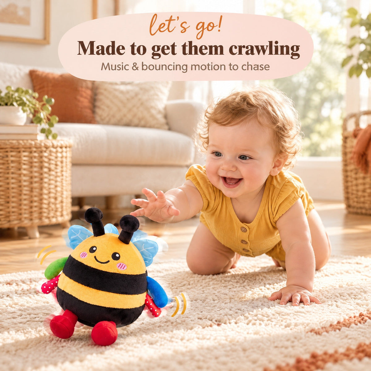 Musical Bouncing Bee Crawling Toy