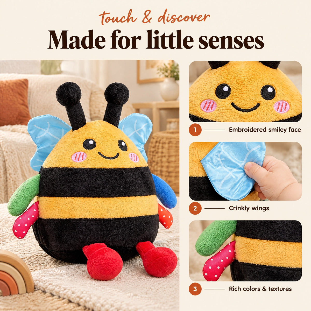 Musical Bouncing Bee Crawling Toy