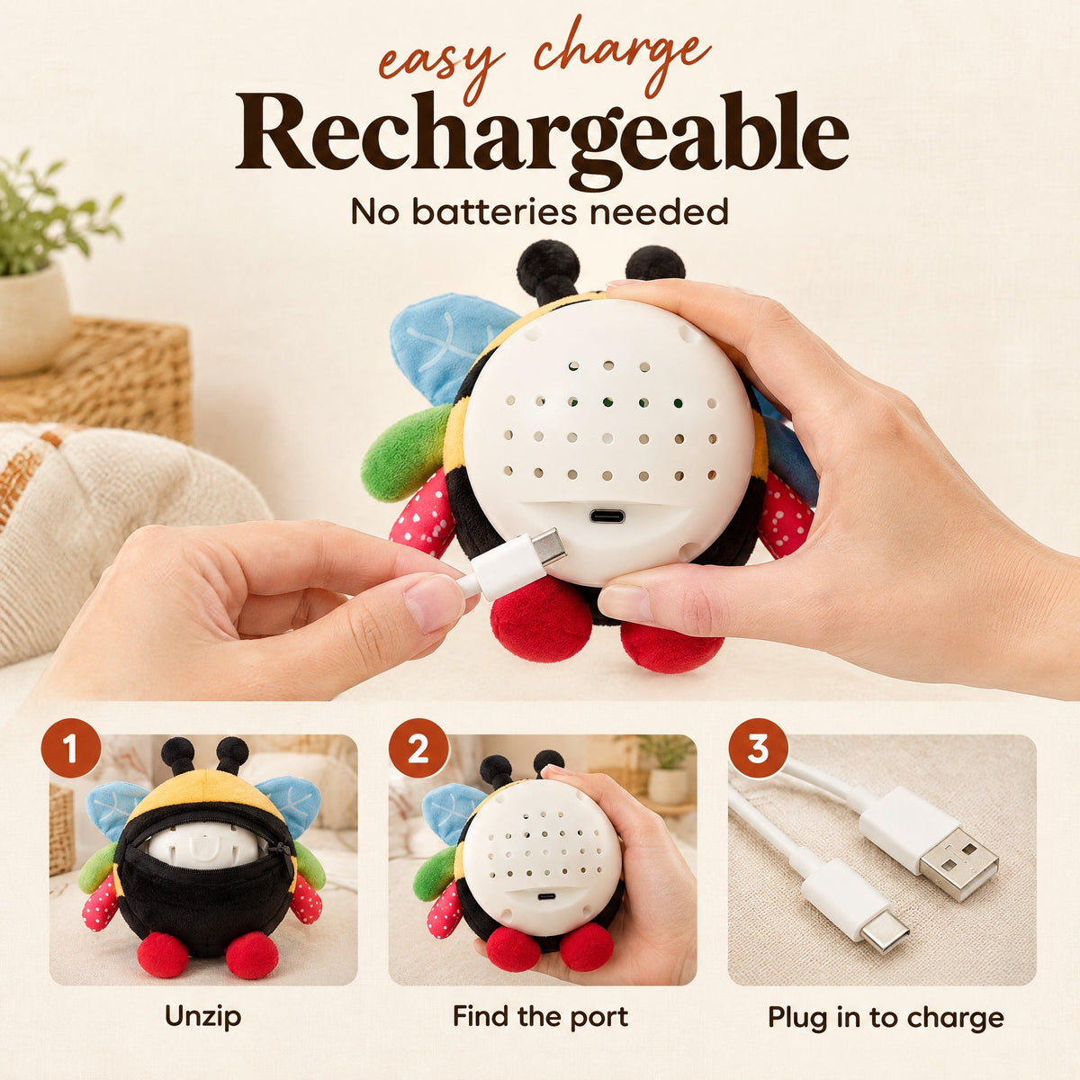 Musical Bouncing Bee Crawling Toy