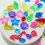 Treasure hunt set with sea creatures and acrylic jewels