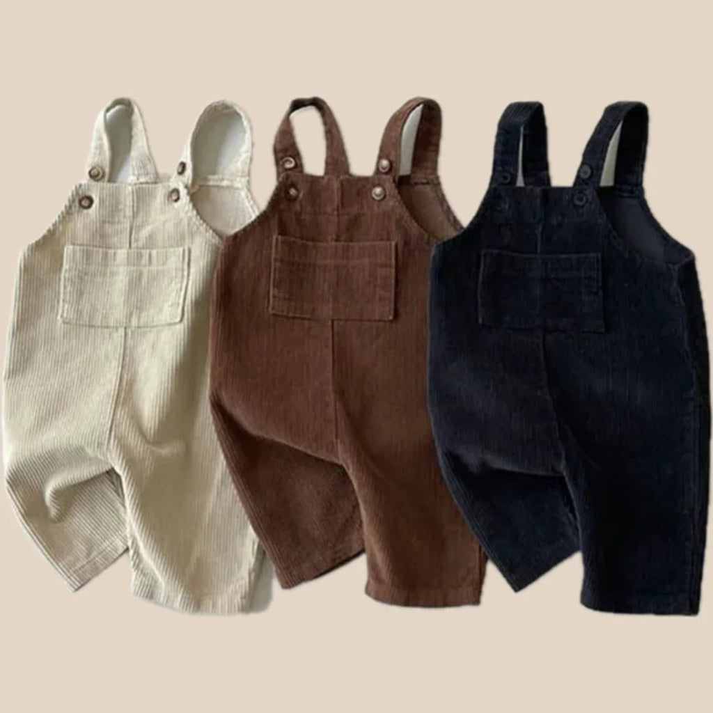 Ribbed dungarees for babies in soft cotton