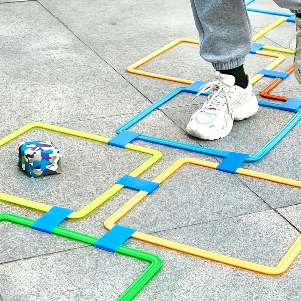 Sensory hop game set colorful outdoor toys