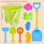 Beach toy set for sand and water with bucket, shovel, and accessories