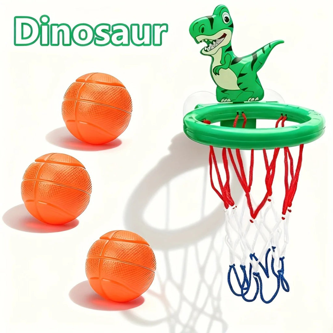 Mini basketball hoop for the bath with animal motif