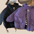 Unisex hooded windbreaker in lightweight polyester