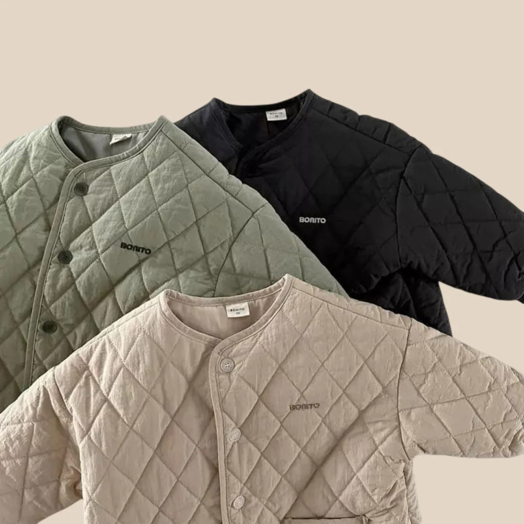Quilted jacket for children in a unisex design