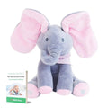 Musical elephant plush with a fun peek-a-boo function