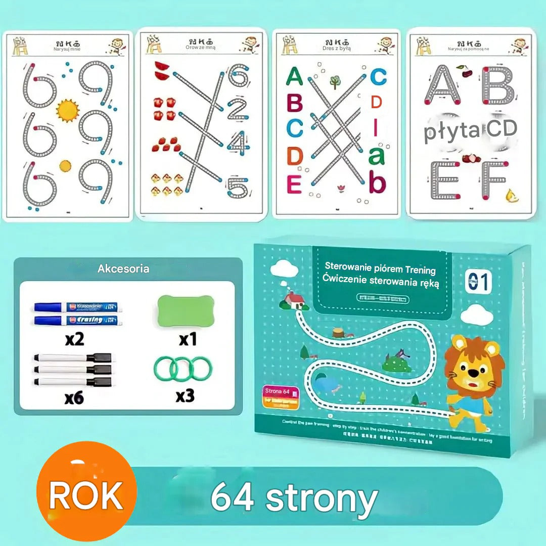 Genanvendelig notesbog som sletbart skrivehæfte til skriveøvelse