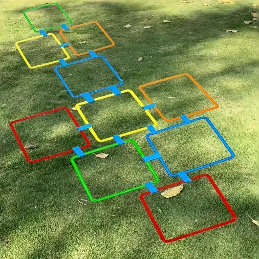 Sensory hop game set colorful outdoor toys