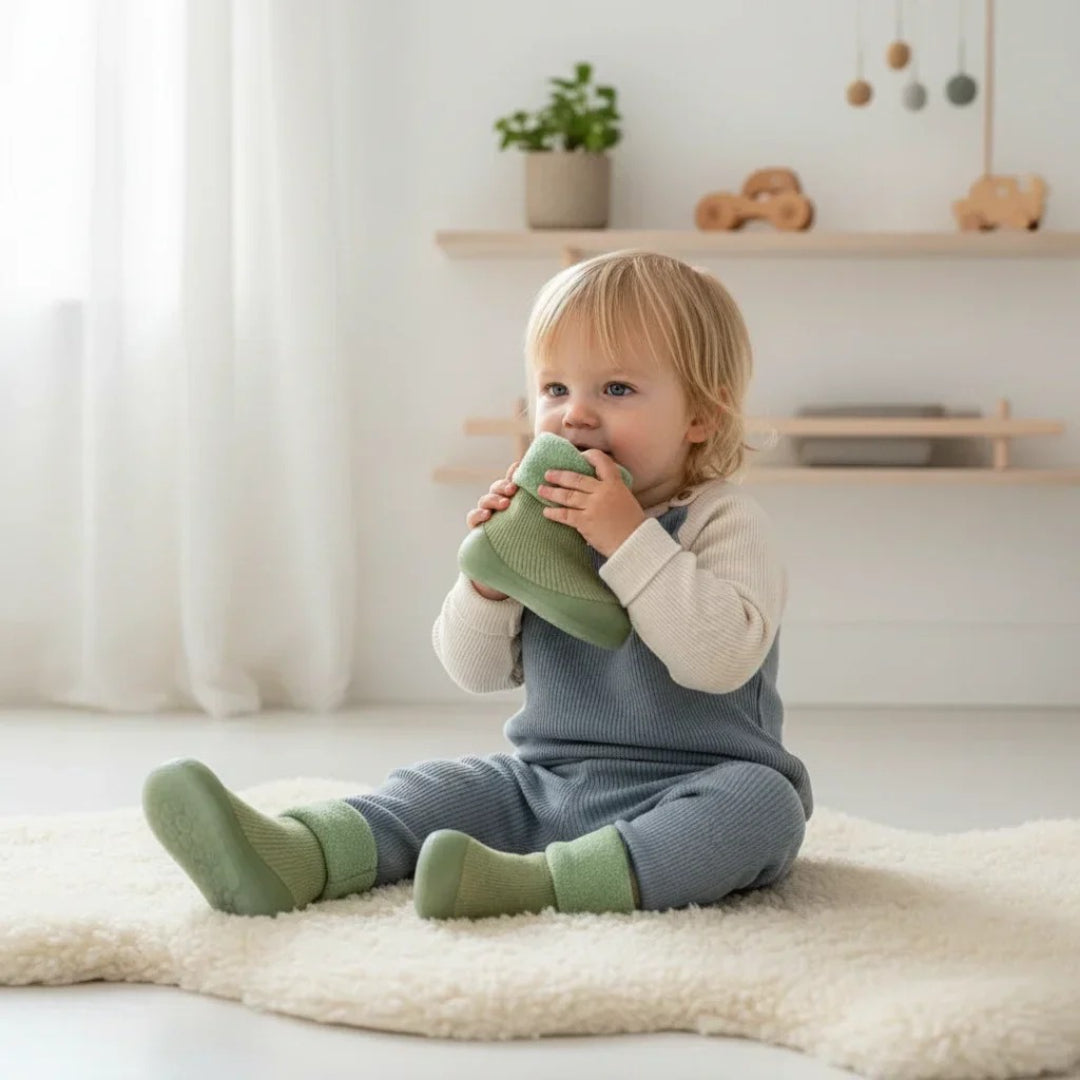 Sock shoes for baby with warm and non-slip sole