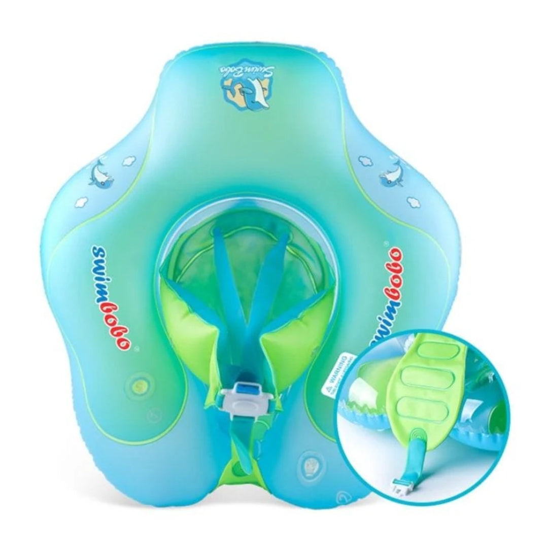 Infant swimming ring with sun canopy