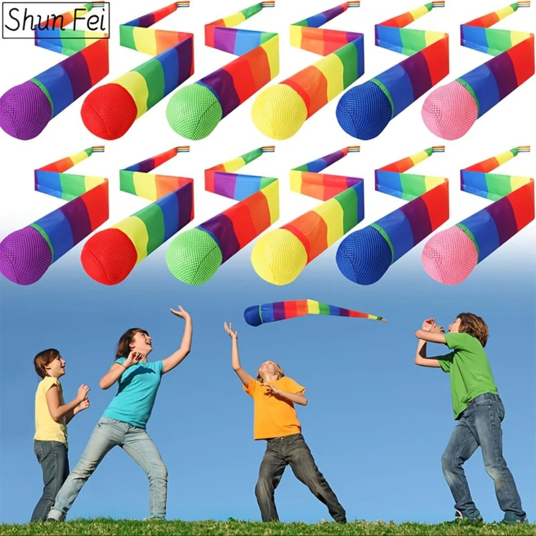 Catch and throw ball foam toy with rainbow tail