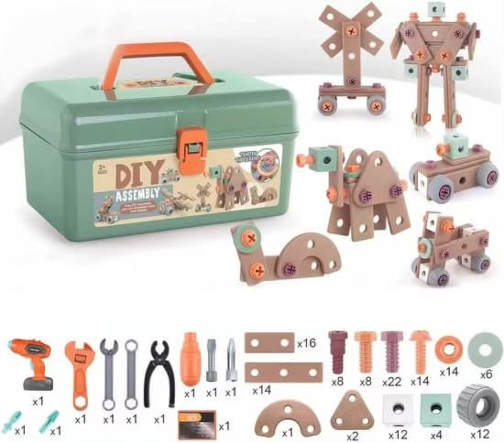 100-piece tool set for children creative building play